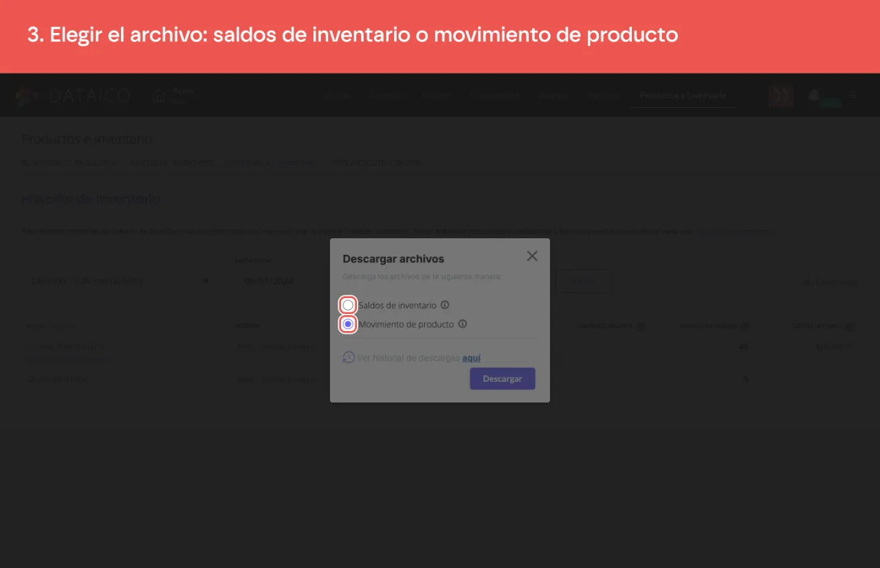 Las dos opciones de la ventana de descargas, cada una con su explicación