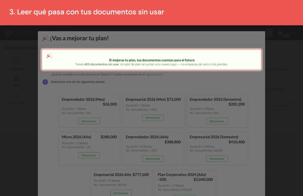 El aviso que dice cuántos documentos sin usar tienes y qué pasa con ellos